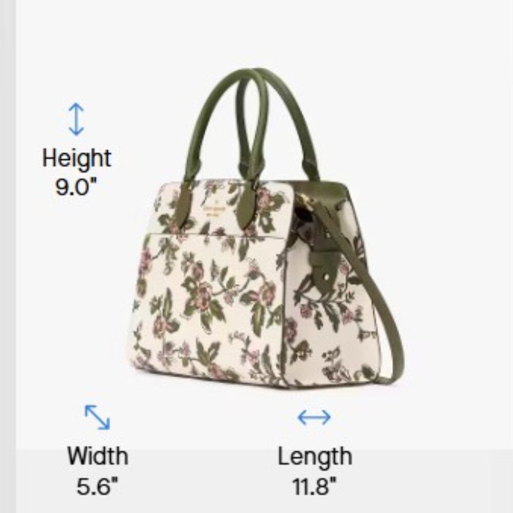 *NWOT* Kate Spade Madison Floral Medium Saffiano Leather Floral Satchel W/Strap - Picture 6 of 12
